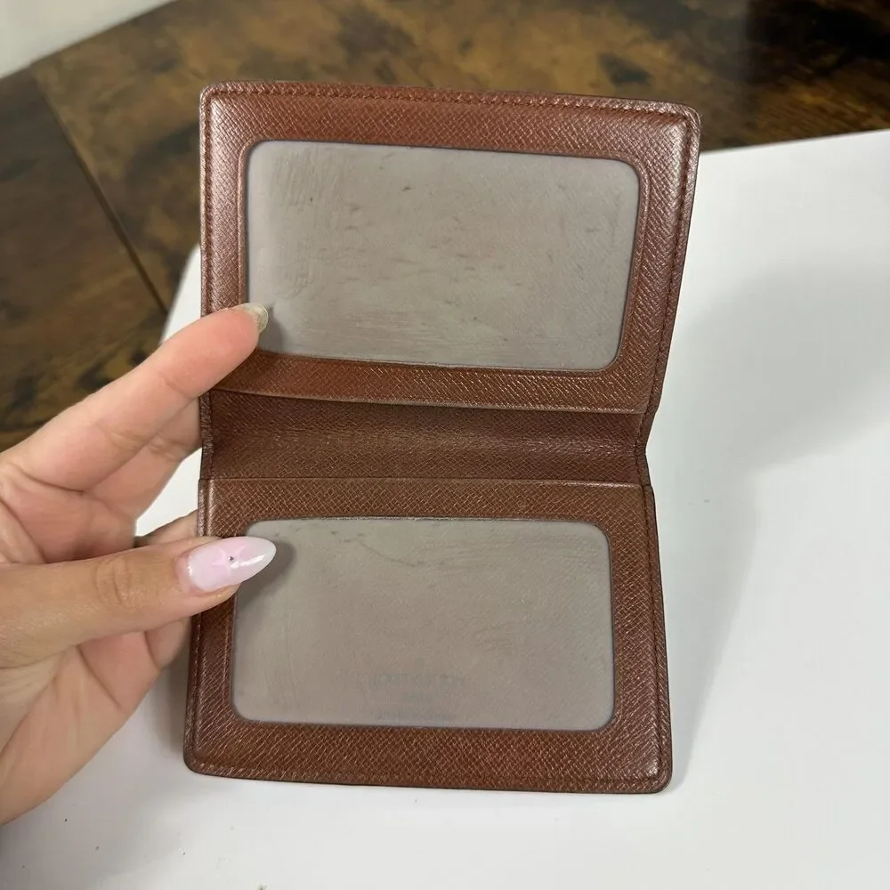 Louis Vuitton Wallet Mens One Size Brown Monogram Canvas ID Card Holder Spain